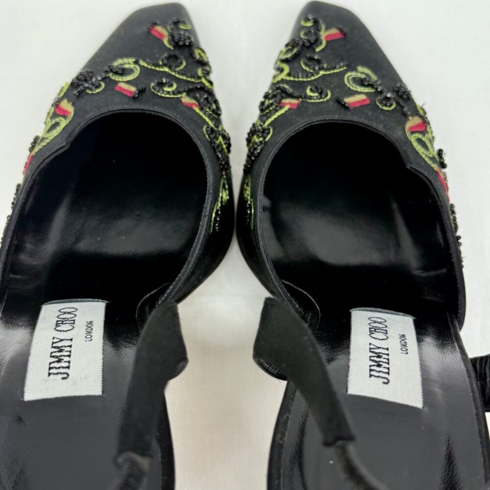New! Stunning Jimmy Choo Ornate Embroidered and Beaded SlingBacks, US Size 7 - Picture 7 of 9